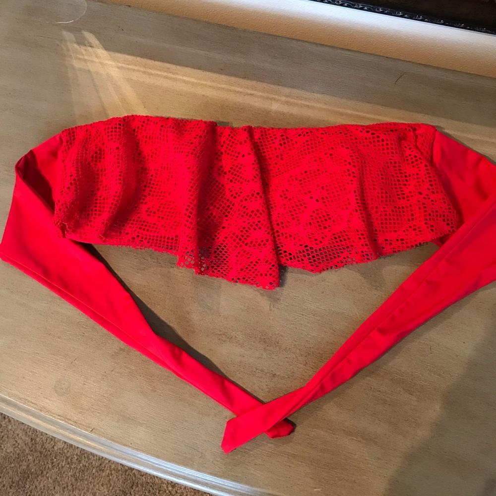 Mossimo Large Bandeau with Tie Back & Mesh Overlay